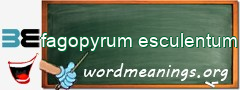 WordMeaning blackboard for fagopyrum esculentum
